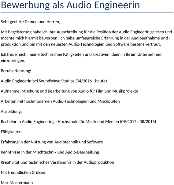 Bewerbung-Als-Audio-Engineer