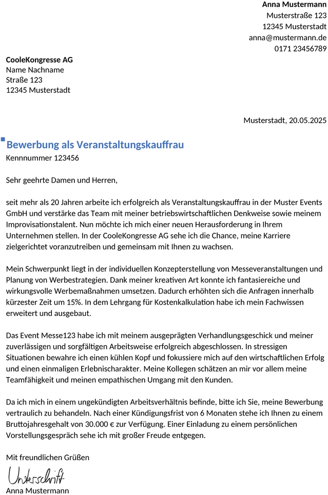 Bewerbung-Eventmanager-Berufserfahren