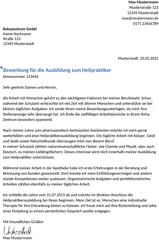 Bewerbung-Heilpraktiker-Ausbildung