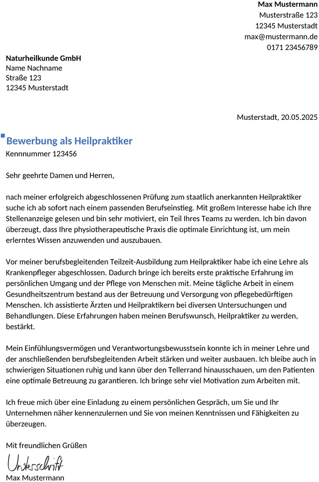 Bewerbung-Heilpraktiker-Berufseinstieg