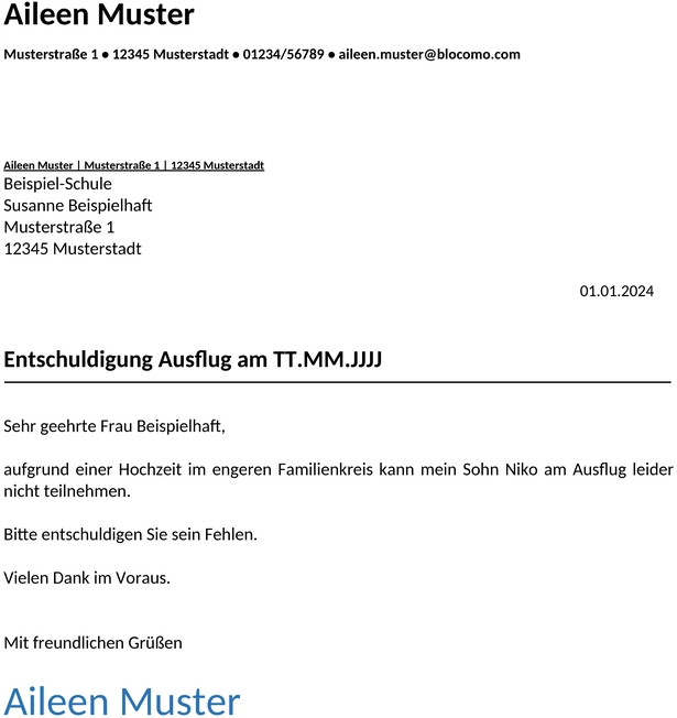 Entschuldigung-Schule-Ausflug-Vorlage