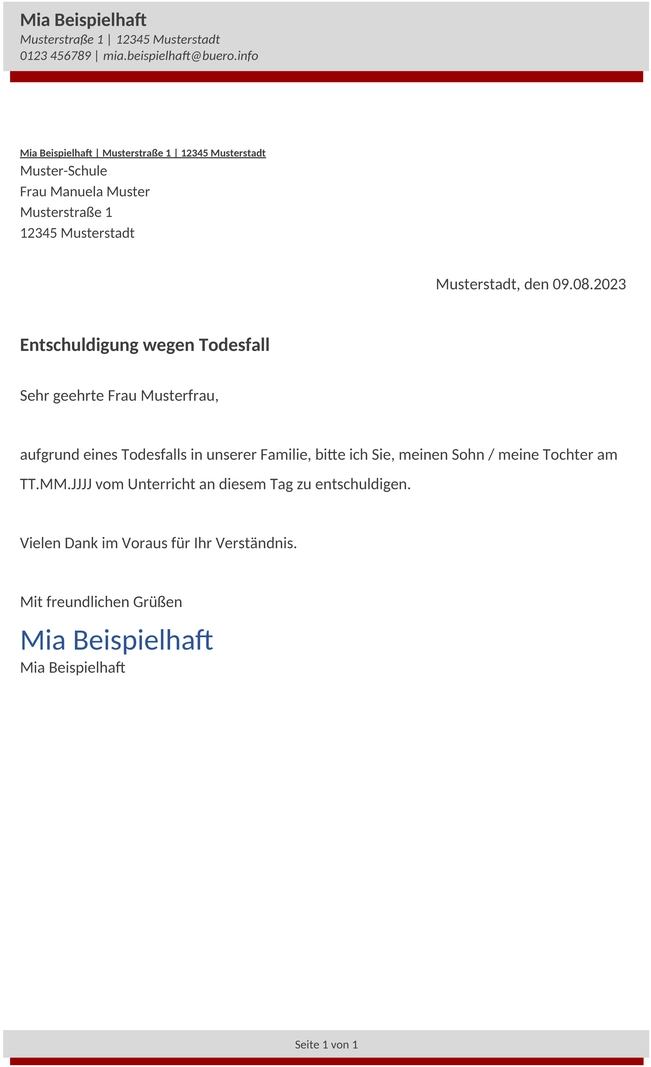 Entschuldigung-Schule-Vorlage