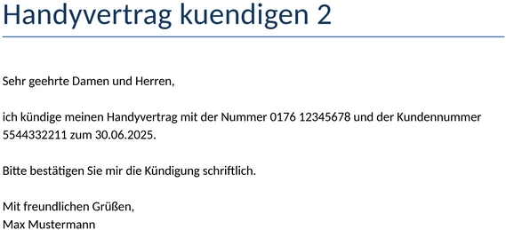 Handyvertrag-Kuendigen-Vorlage
