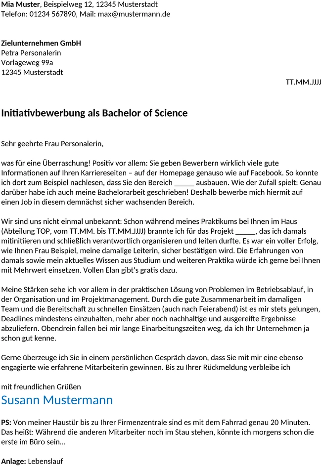 Initiativbewerbung-Muster-Vorlage