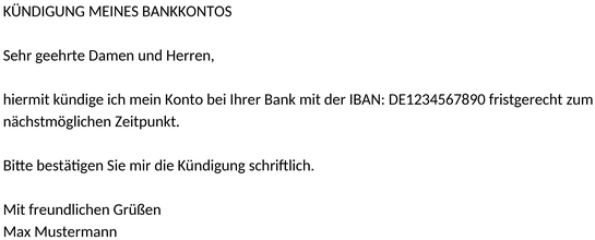 Kuendigung-Bankkonto-Vorlage