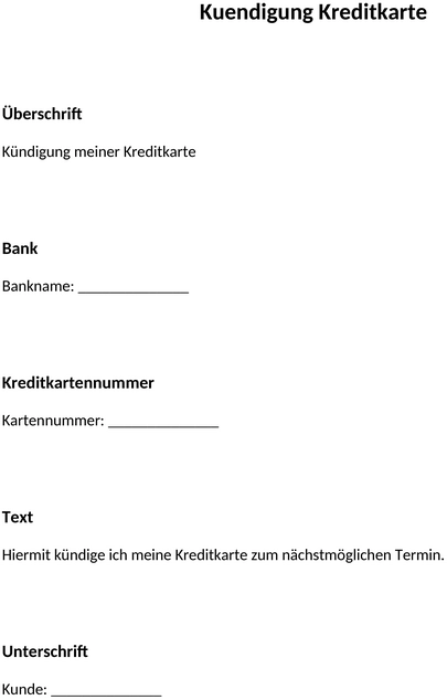 Kuendigung-Kreditkarte-Vorlage