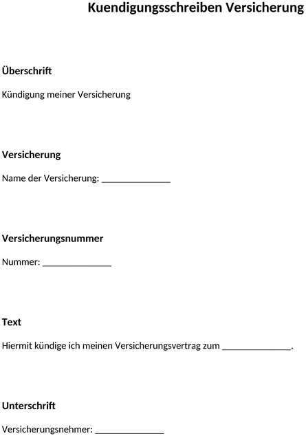 Kuendigungsschreiben-Versicherung