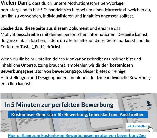 Motivationsschreiben-Bachelorarbeit-Vorlage