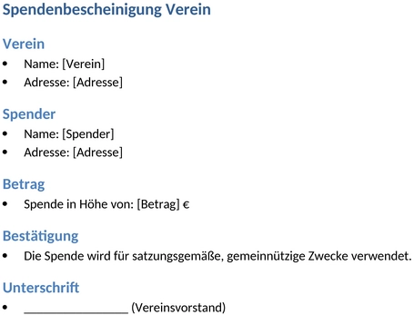 Spendenbescheinigung-Verein