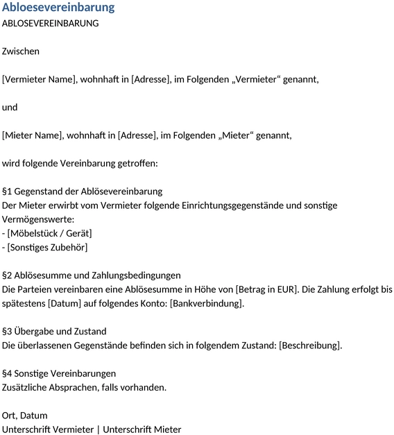 abloesevereinbarung-vertrag