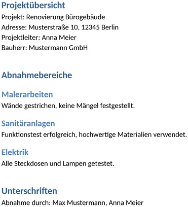 abnahmeprotokoll