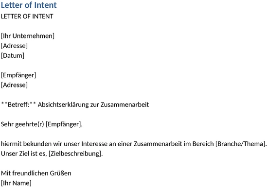 absichtserklaerung