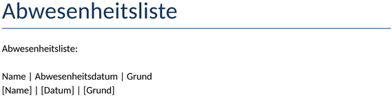 abwesenheitsliste