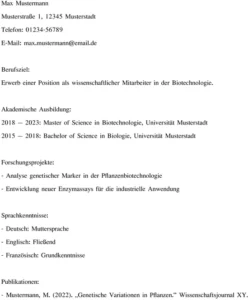 akademischer-lebenslauf-biotechnologie-vorlage
