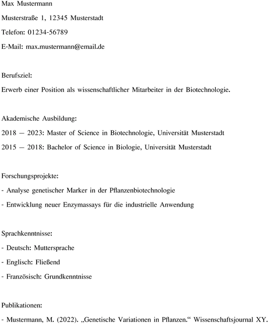 akademischer-lebenslauf-biotechnologie-vorlage
