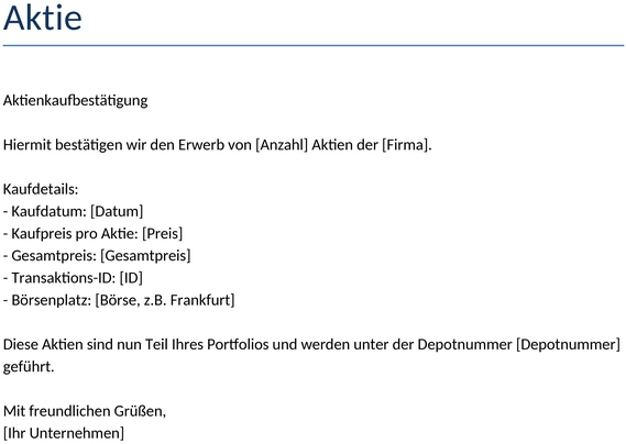 aktien-vorlage