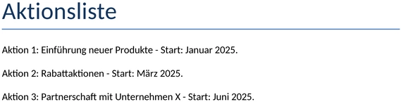 aktionsliste