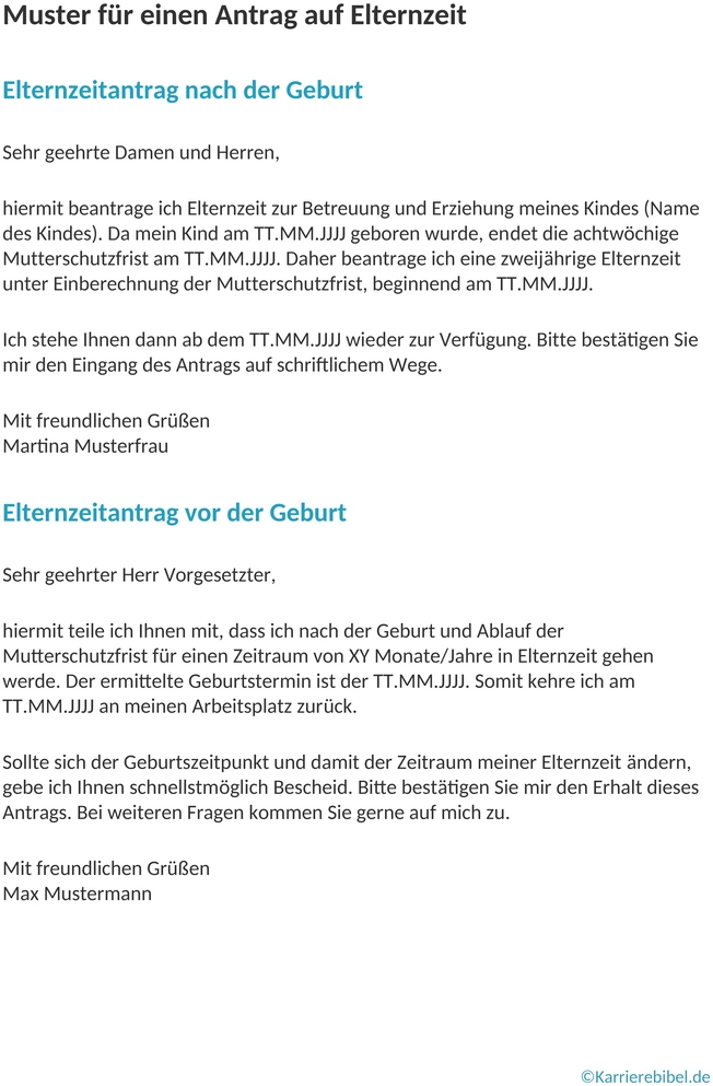 antrag-elternzeit-muster-vorlage-aufteilung