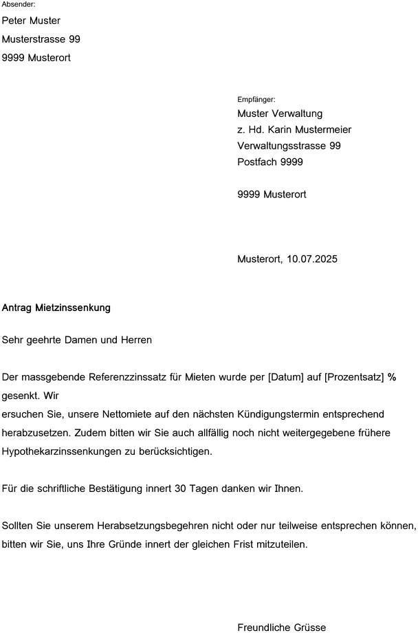 antrag-mietzinsreduktion-vorlage