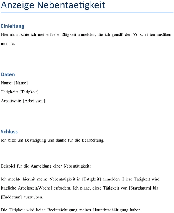 anzeige-nebentaetigkeit-anmelden-vorlage
