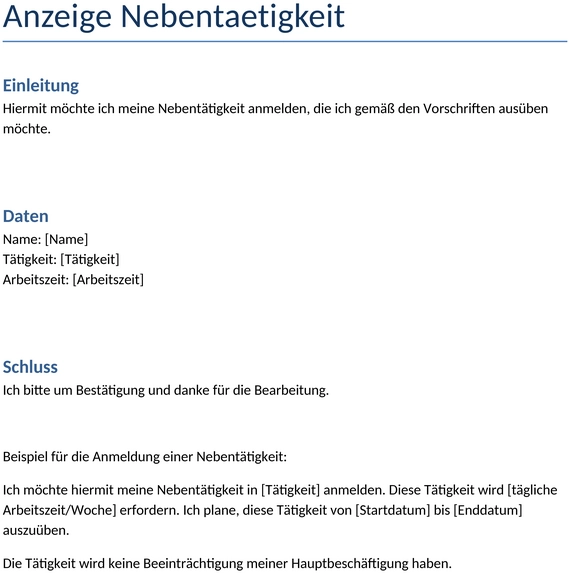 anzeige-nebentaetigkeit