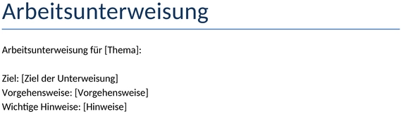 arbeitsanweisung