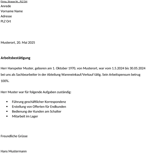 arbeitsbestaetigung-geschaeftsdokument