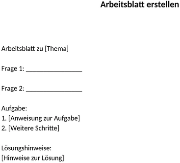 arbeitsblatt-erstellen