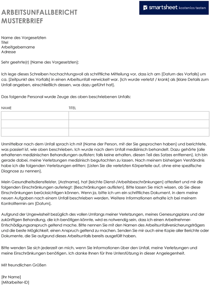 arbeitsunfallbericht-muster-vorlage