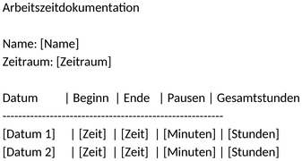 arbeitszeitdokumentation