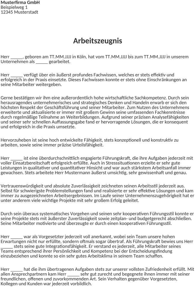 arbeitszeugnis-vorlage-word-exzellent