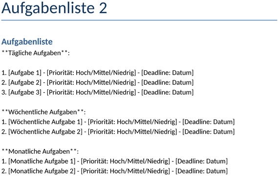 aufgabenliste