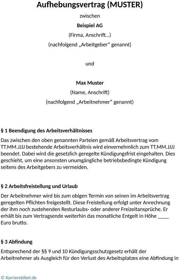 aufhebungsvertrag-muster-vorlage