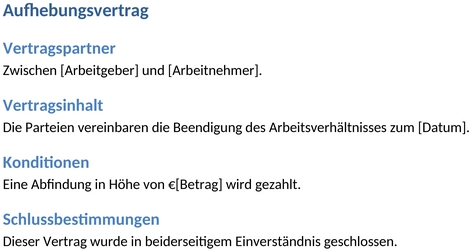 aufhebungsvertrag-vorlage