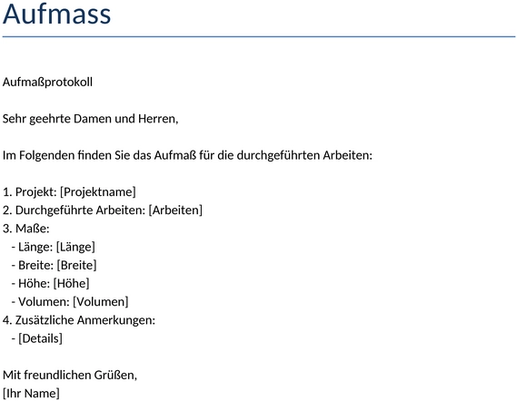 aufmass-vorlage