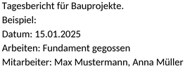 bau-tagesbericht