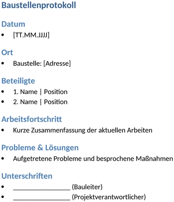 baustellenprotokoll