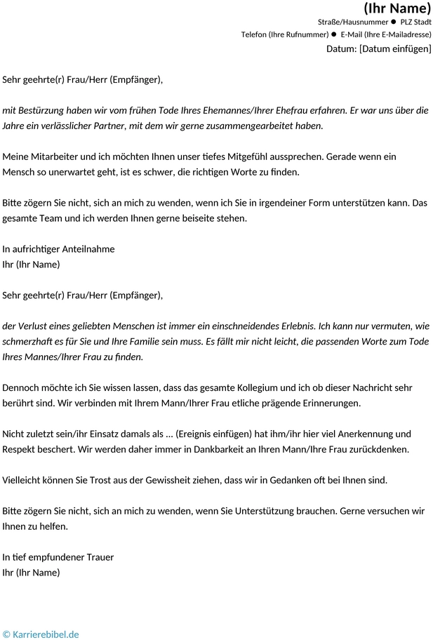 beileidsbekundungen-geschaeftlich-muster-vorlage