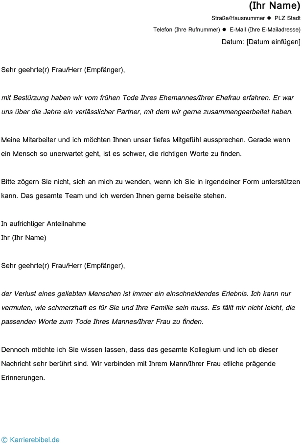 beileidsbekundungen-geschchaeftlich-vorlage