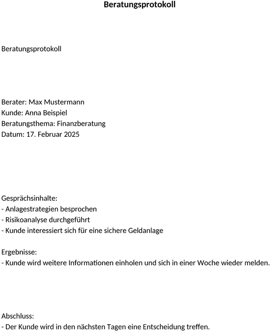 beratungsprotokoll