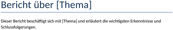 bericht-standardvorlage