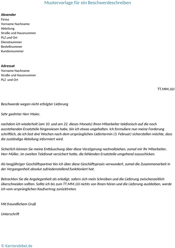 beschwerdebrief-vorlage