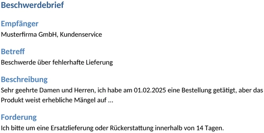 beschwerdebrief