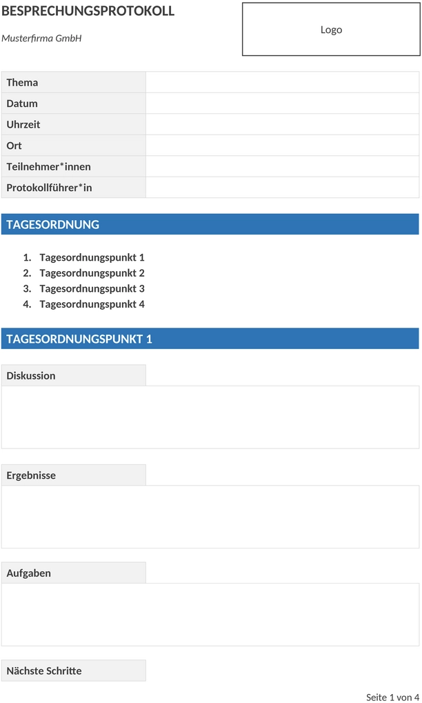 besprechungsprotokoll-vorlage-standard