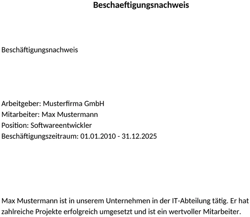 bestaetigung-beschaeftigung