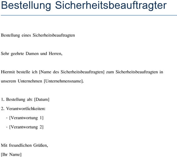 bestellung-sicherheitsbeauftragter-unternehmen-dokumentation-vorlage