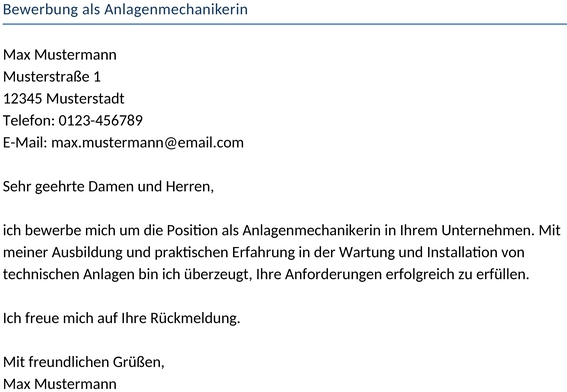 bewerbung-als-anlagenmechanikerin