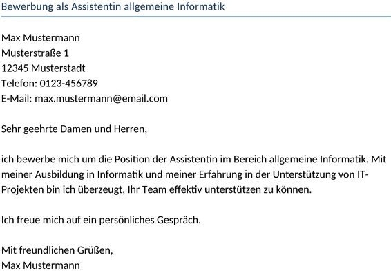 bewerbung-als-assistentin-allgemeine-informatik