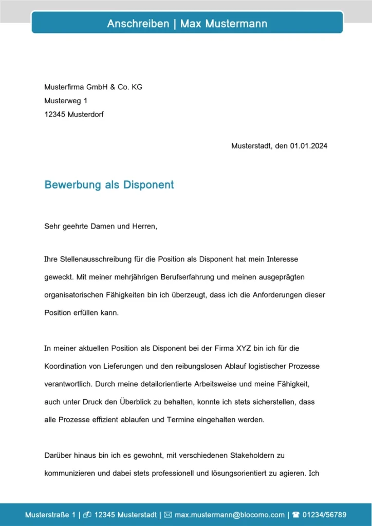 bewerbung-als-disponent-vorlage