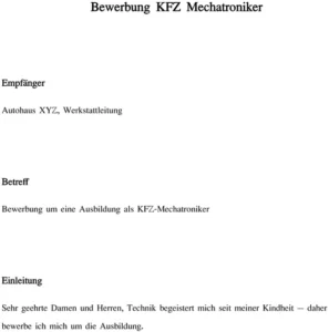 bewerbung-als-kfz-mechatroniker-gestalten